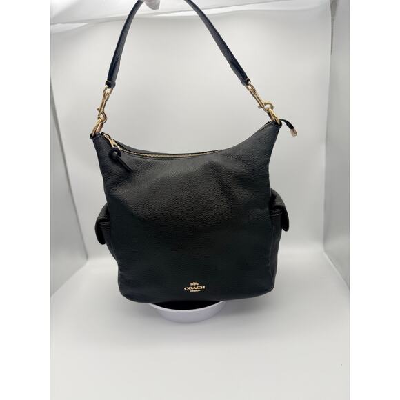 Coach Handbags - Coach Pennie Convertible Shoulder Bag in Black Refined Pebbled Leather